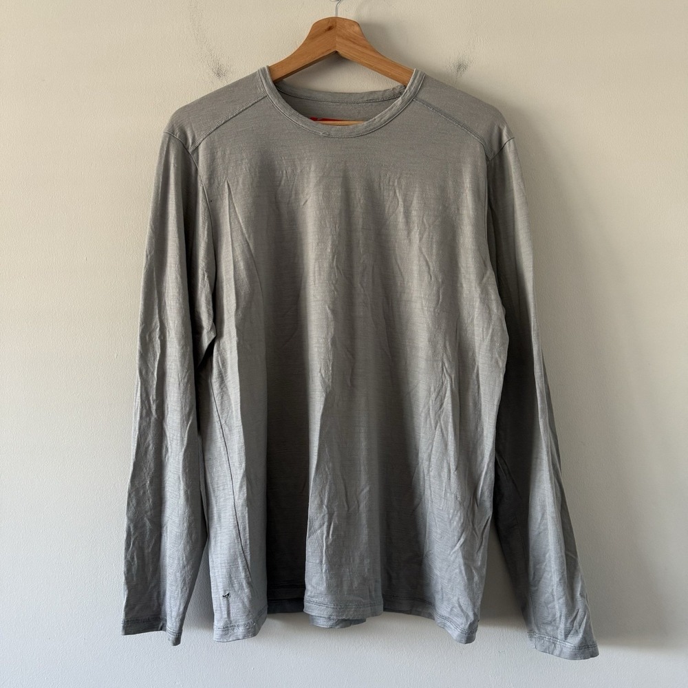 Karbon Merino Wool Base Layer Sz Large Gray Long Sleeve‎ Outdoor Hiking Workwear